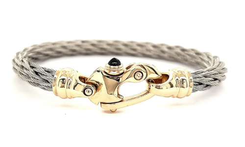 Cable Bracelet with 14K Yellow Gold Mariner's Clasp®