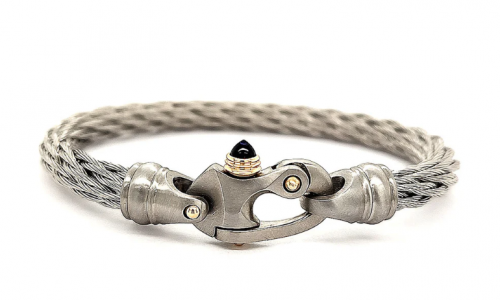Nouveau Braid® 6.5mm Cable Bracelet with Mariner's Clasp® and 14K Gold Accents